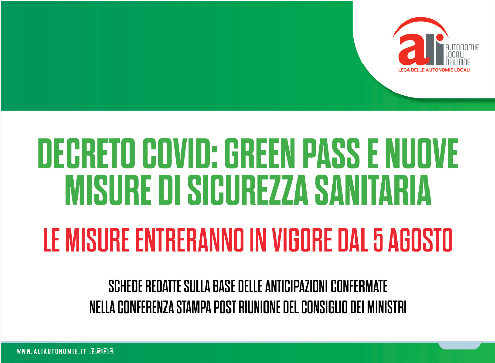 Decreto Green pass, le principali novità nelle schede ALI