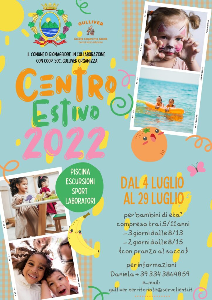 Centro estivo a Riomaggiore: dal 4 al 29 luglio piscina, escursioni, sport e laboratori per bambini